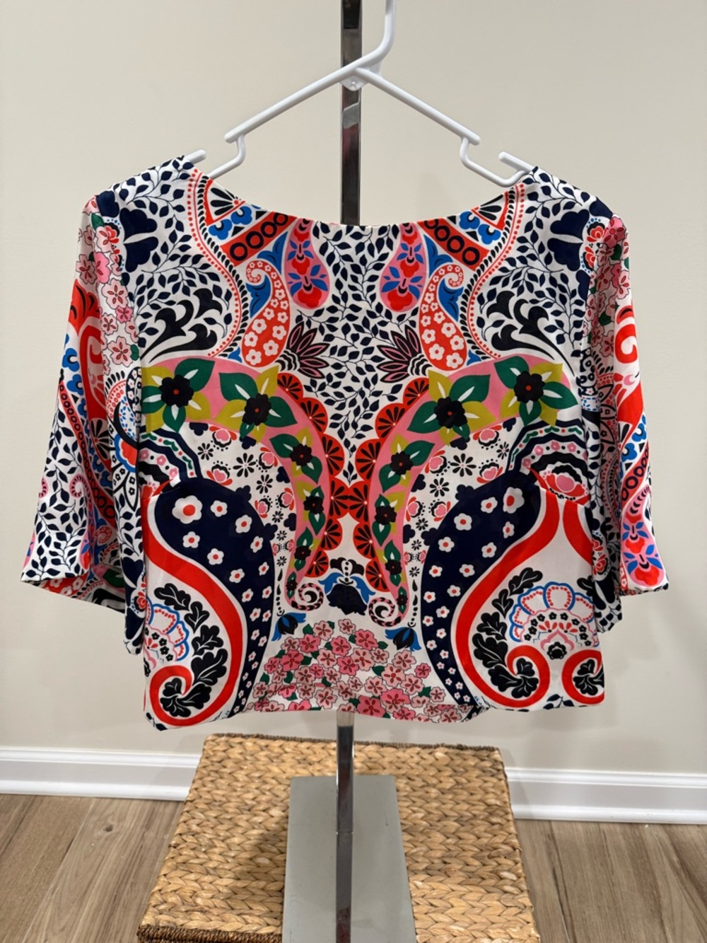 Boden Multicolor Floral Paisley Print Blouse - Pink/Blue/Red